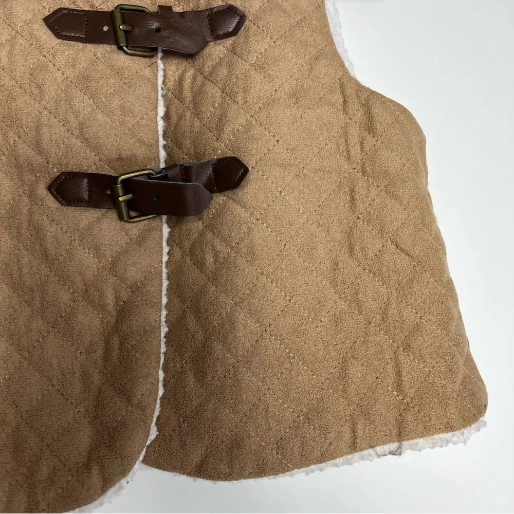 Gymboree Toddler Girls‎ Sherpa Lined Quilted Vest Brown Size 3T
